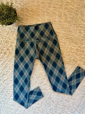 Beyond Yoga Argyle Plaid High Waist Spacedye Leggings Workout Barre sz Medium